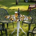 thumbnail image 3 of 36 x 36 inch Square Fitted Tablecloth with Elastic Edges Sunflower Cow Print Stretchy Fabric Folding Card Table Cover for Indoor Outdoor Patio Party Decor, 3 of 6