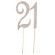 thumbnail image 1 of Adorno decorativo para tarta de 21 cumpleaños o aniversario con cristales de imitación (dorado), 1 of 7