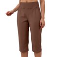 thumbnail image 4 of GEWSEY Capri Pants for Women Stretch High Waisted Crop Office Work Pants Summer Casual Capris Slacks Yoga Dress Pant (Brown, S), 4 of 9