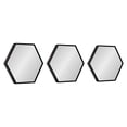 thumbnail image 1 of Kate and Laurel Rhodes Modern Hexagon Wall Mirror Set, 3 Pieces Black, Chic Geometric Mirror for Wall, 1 of 7