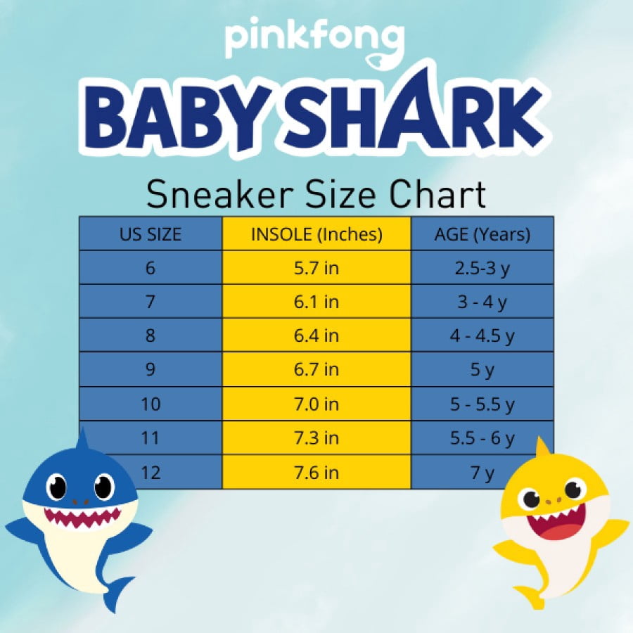 Baby Shark Boys Light Up Hook And Loop Fashion Sneakers. (Toddler Little Kids), Blue, 7