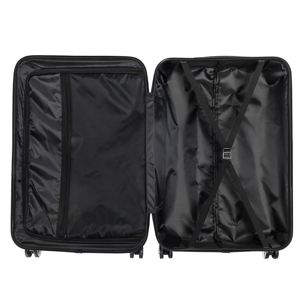 3 Piece Set, Suitcase Spinner Luggage Sets ABS Trolley Case Lightweight Durable Suitcase Double Wheels Suitcase Carry-On Luggage Suitcases TSA Lock 20/24/28 Inch (Gray)