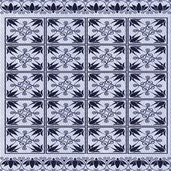 Ahgly Company Machine Washable Indoor Square Transitional Pale Lilac Purple Area Rugs, 6' Square