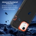 thumbnail image 3 of Entronix Heavy Duty Case Compatible with iPhone 17e, Shockproof Dustproof Hard Cover, Orange, 3 of 7