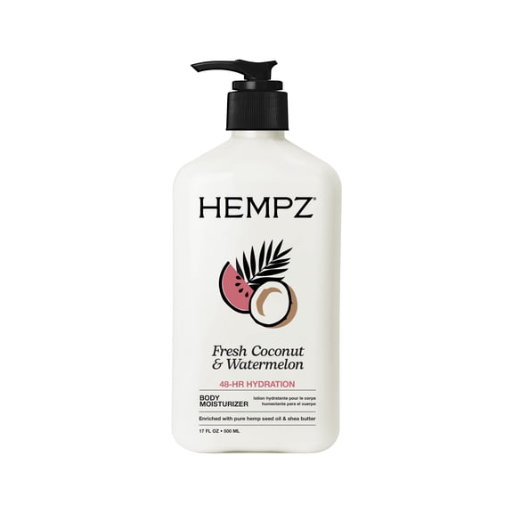 Hempz Fresh Coconut & Watermelon Herbal Body Moisturizer Lotion for Dry Skin, 17 fl oz