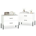 thumbnail image 1 of Gymax Commode 2 Pcs à 2 Tiroirs avec Pattes en Métal, Poignées, Tiroirs, Trousses Anti-Basculement pour Garde-Robe, 1 of 10