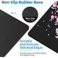 thumbnail image 4 of Japanese Cherry Blossom Gaming Mouse Pad XL, Black Desk Mat Large Mouse Pad Long 31.5x11.8in, Extended Big Desk Pad Pink Flower Mousepad with Non-Slip Base and Stitched Edges for Work Gaming Office, 4 of 6