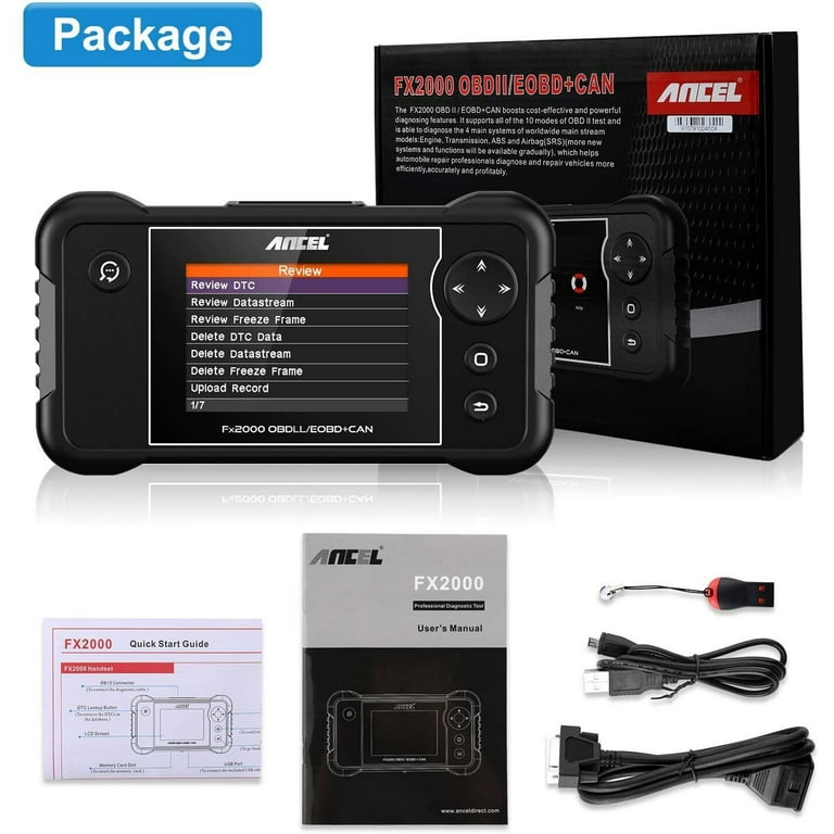 ANCEL FX2000 OBD2 Scanner Diagnostic Tool, ABS SRS Transmission