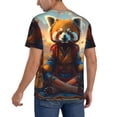 thumbnail image 2 of Rateoe Prairie Meditating Raccoon Pattern Men’s Baseball Short Sleeve Polo Shirt, Midweight Men's Shirt Golf Shirt Polo Shirts Quick Dry Short-3X-Large, 2 of 7