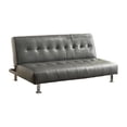 thumbnail image 3 of Bastina Faux Leather Tufted Convertible Futon Sofa, Gray, 3 of 6