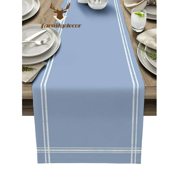 Solid Color Light Blue Table Runner Home Wedding Decor Table Flag Mat Table Centerpieces Decoration Party Dining Long Tablecloth