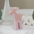 thumbnail image 2 of Northlight 7" Pink Ceramic Moose Christmas Tabletop Decoration, 2 of 4