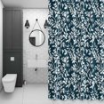 thumbnail image 3 of Leaves Shower Curtain for Bathroom, White Floral Leaf Branch Plant Navy Blue Background Waterproof Cloth Fabric Bathroom Accessories Set with 12 Rust Proof Plastic Hooks, 36"x78", 3 of 9