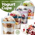 thumbnail image 4 of QUASLEQ 17 oz Reusable Yogurt Cups with Lids & Spoons, 4-Pack Leakproof Dual Compartment Containers for Meal Prep & Lunch Prep, BPA-Free, 4 of 11