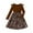 Brown, variant on BOBOGOJP Kids Girls Rib Knit Long Sleeve Bodice Leopard Print Princess Party Dress Autumn Winter Dress Age 7-12 Years Black for Size 10 Years