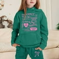 thumbnail image 2 of Kids Sweatsuit Child Toddler Boys Girls Long Sleeve Solid Warm Hoodie Pullover Tops Pants Kids Outfits Sweat Suit Kids Sweatpants Dark Green 5 Years-6 Years, 2 of 4