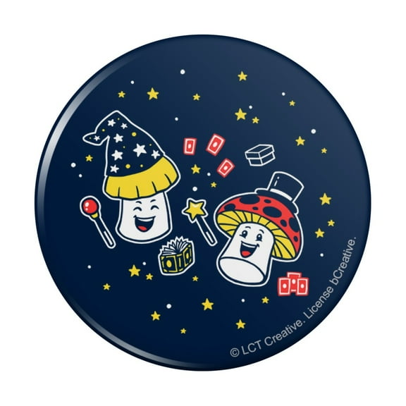 Magic Mushrooms Funny Humor Pinback Button Pin