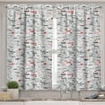 thumbnail image 2 of Ambesonne Love Valance & Curtain, Calligraphy Hearts Stars, 55"x24", Grey Black Red, 2 of 6