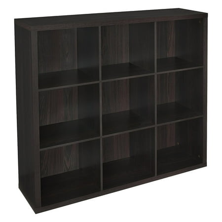 ClosetMaid 9 Cube Storage Shelf Bookshelf Organizer with Back Panel Black