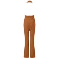 thumbnail image 5 of Women's Solid Backless Zipper Long Jumpsuit - Strapless, Street Wear Style, 5 of 5