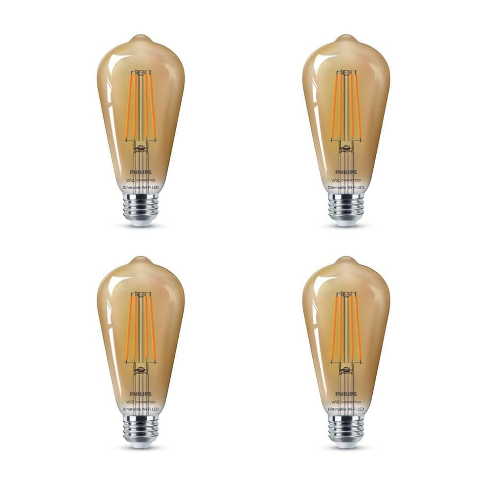 Amber ST19 LED 40-Watt Equivalent Dimmable Smart Wi-Fi Wiz Connected Wireless Light Bulb Amber ST19 LED 40-Watt Equivalent Dimmable Smart Wi-Fi Wiz Connected Wireless Light Bulb