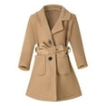 thumbnail image 1 of Posijego Manteau Robe pour Filles Mode Col à Revers Simple Boutonnage Longue Veste Automne Hiver 2-6 Ans, 1 of 6