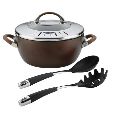Circulon Symmetry Hard-Anodized Nonstick Cookware Induction Pots and Pans Set  4-Piece  Chocolate