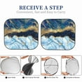 thumbnail image 6 of Disketp 2 Piece Blue Marble Gold Foil And Glitter Decor Pattern Windshield Sunshades,Folding Windshield Sun Shade For Car Suv Trucks Sedan,Blocks Uv Rays Sun Visor Protector-Medium, 6 of 7