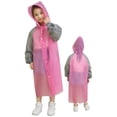 thumbnail image 3 of Rain Coat Toddler Winderproof Rain Jacket Buttons Kids Raincoats Outdoor School Poncho for Boys Girls Summer Clothes Pink 5-12 Years, 3 of 3