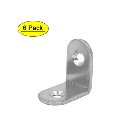 

20mmx20mm Stainless Steel 2 Holes Right Angle Bracket Corner Brace 6pcs