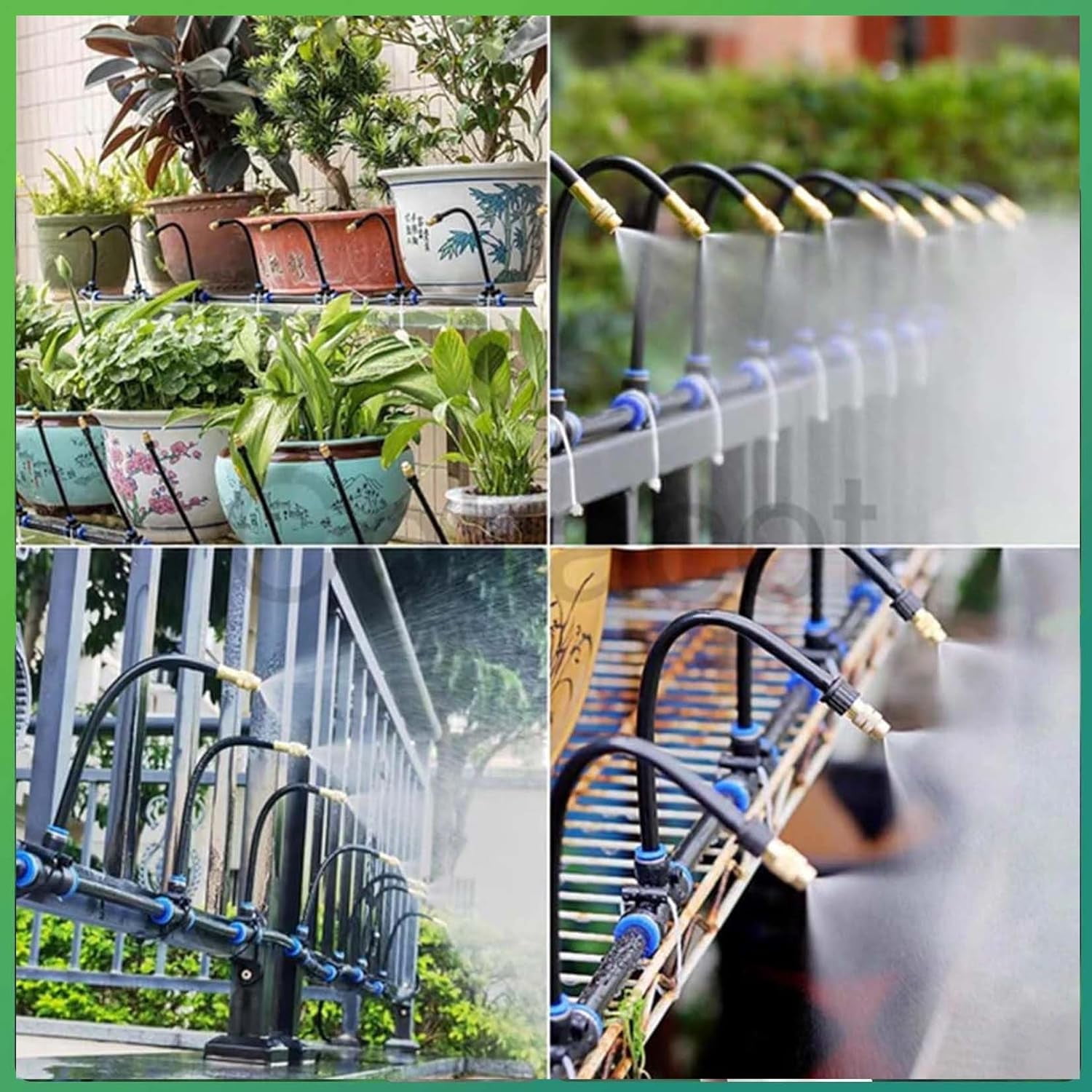 Drip Irrigation Kit with 360° Flexible Hose, Automatic Watering System for Potted Plants, Garden Watering System with 360° Bendable Misting Nozzles, 3 Adjustable Flow Settings