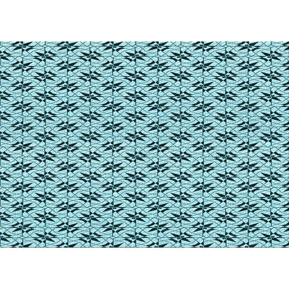 Ahgly Company Indoor Rectangle Patterned Electric Blue Area Rugs, 8' x 12'