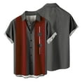 thumbnail image 2 of Bowling Shirts for Men 1950s Retro Rockabilly Style Button Down Shirts Short Sleeve Summer Hawaiian Music Casual Beach Tops, 2 of 5