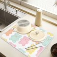 thumbnail image 2 of Yayeee Dish Drying Mat for Kitchen Counter 16" x 18" Microfiber Super Absorbent Coffee Decorative Pad, Cute Gummy Bears Pattern, 2 of 9