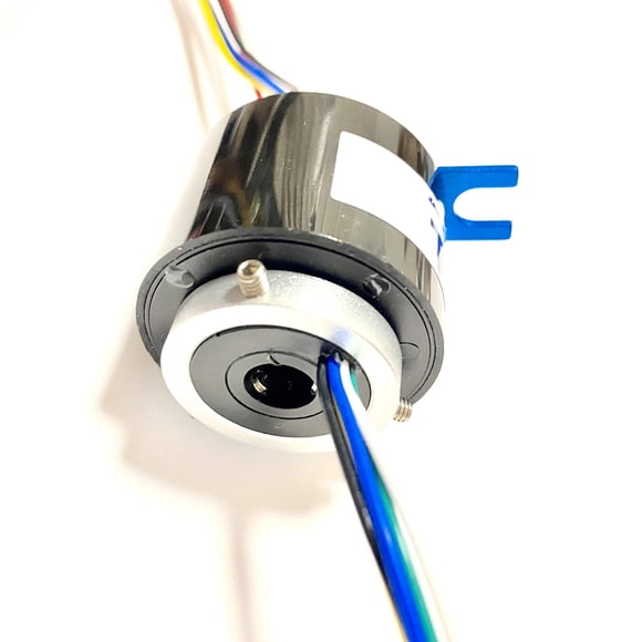 Taidacent Anillos deslizantes giratorios conductores de orificio pasante Anillo de cepillo eléctrico Anillo deslizante de conector eléctrico giratorio (diámetro interior 8 mm 6 cables 5 A)