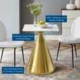 thumbnail image 5 of Modway Tupelo 24" Square Dining Table in Gold White, 5 of 6