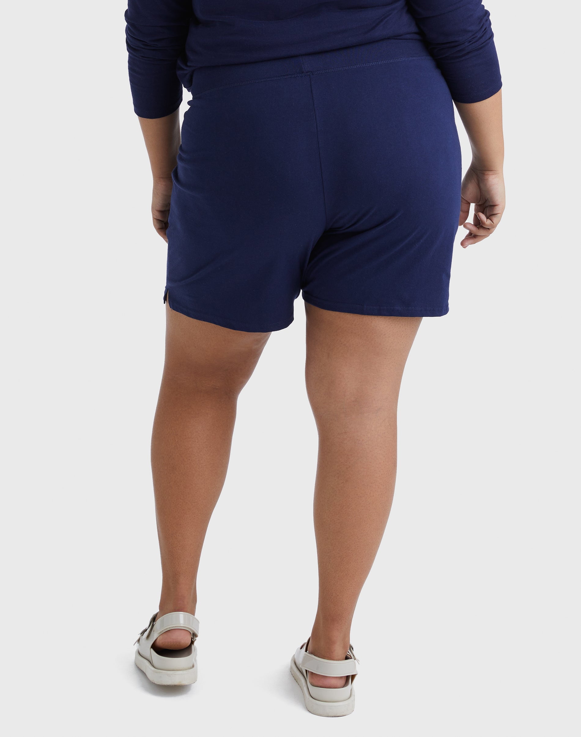 Hanes Just My Size Women s Cotton Jersey Pull On Shorts 7 Plus Navy 5X