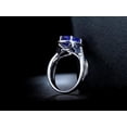 thumbnail image 5 of 8x6mm Oval Shape Inexpensive 2 Carat Blue Sapphire And Moissanite Diamond Infinity Engagement Ring in 10k White Gold, 5 of 5