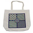 thumbnail image 1 of Orient Shopping Bag, Different Ornate Mosaic Patterns Historical Lines Heritage Culture, Eco-Friendly Reusable Bag for Groceries Beach and More, 15.5" X 14.5", Cream, by Ambesonne, 1 of 2