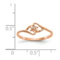 thumbnail image 3 of Solid 14k Rose Gold VS Diamond heart Ring Band Size 7.5, 3 of 6
