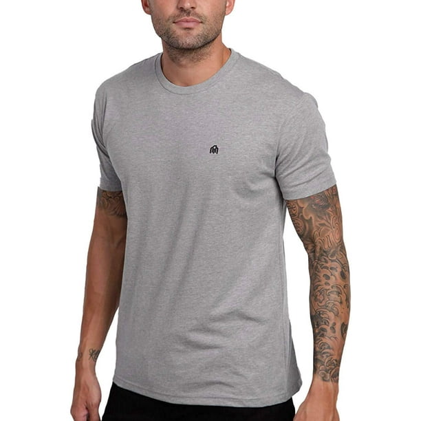 morder batteri Behandle INTO THE AM Premium Basic Crewneck Tees For Men - Soft Fitted Everyday Mens  T-Shirts (Gray Heather, Large) - Walmart.com