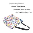 thumbnail image 3 of FORMRS Womens Canvas Tote Bag with Zipper Inner Pocket Shoulder Handbag, Purple Wildflower Pattern, 3 of 7