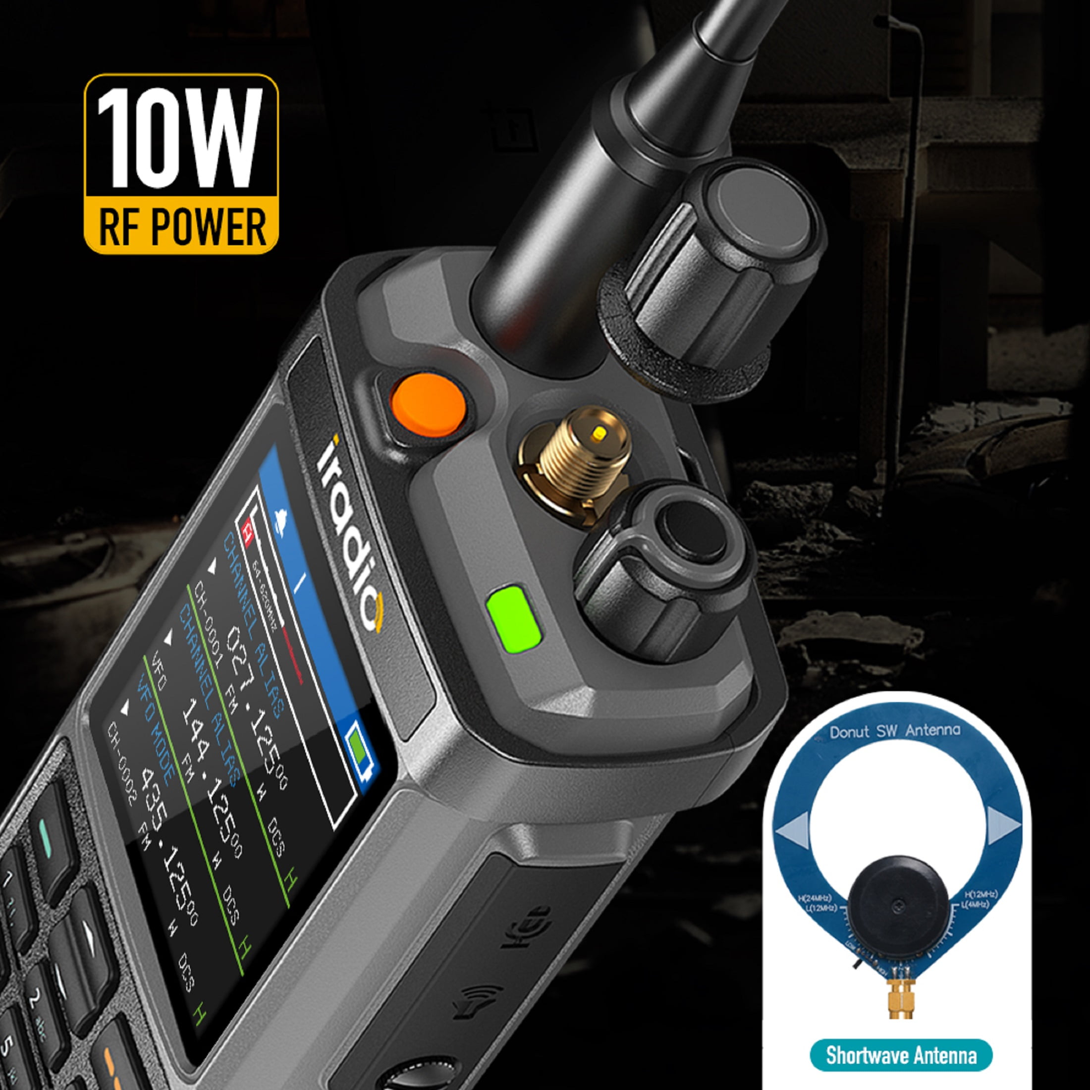Iradio UV 98plus 64 108MHz FM Handheld Two Way Radio with 1024 Channels