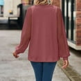thumbnail image 4 of HTNBO Women Button Cardigan Coat Casual Fall Winter Long Sleeve Waffle Elegant Tops Wine, 4 of 5