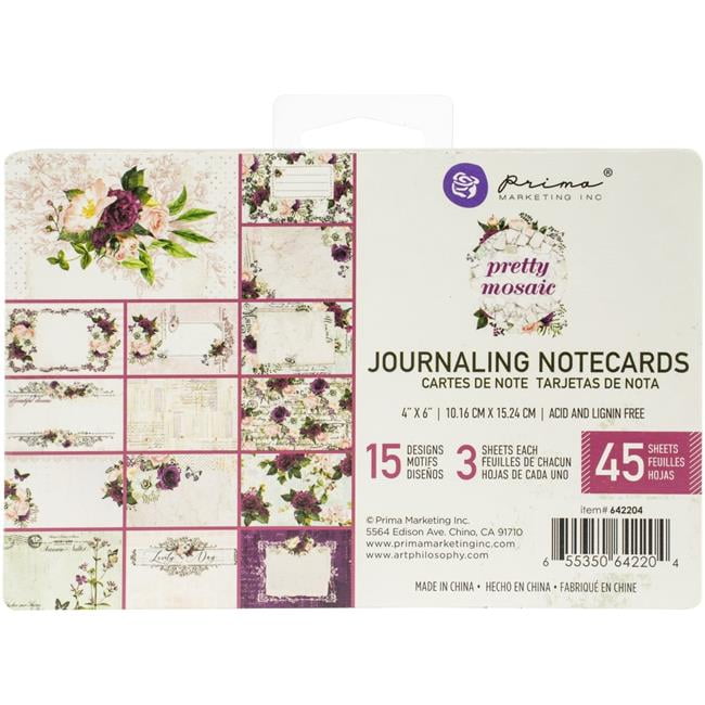 Prima Marketing 642204 4 x 6 in. Journling Cards - Pretty Mosaic Cardpad
