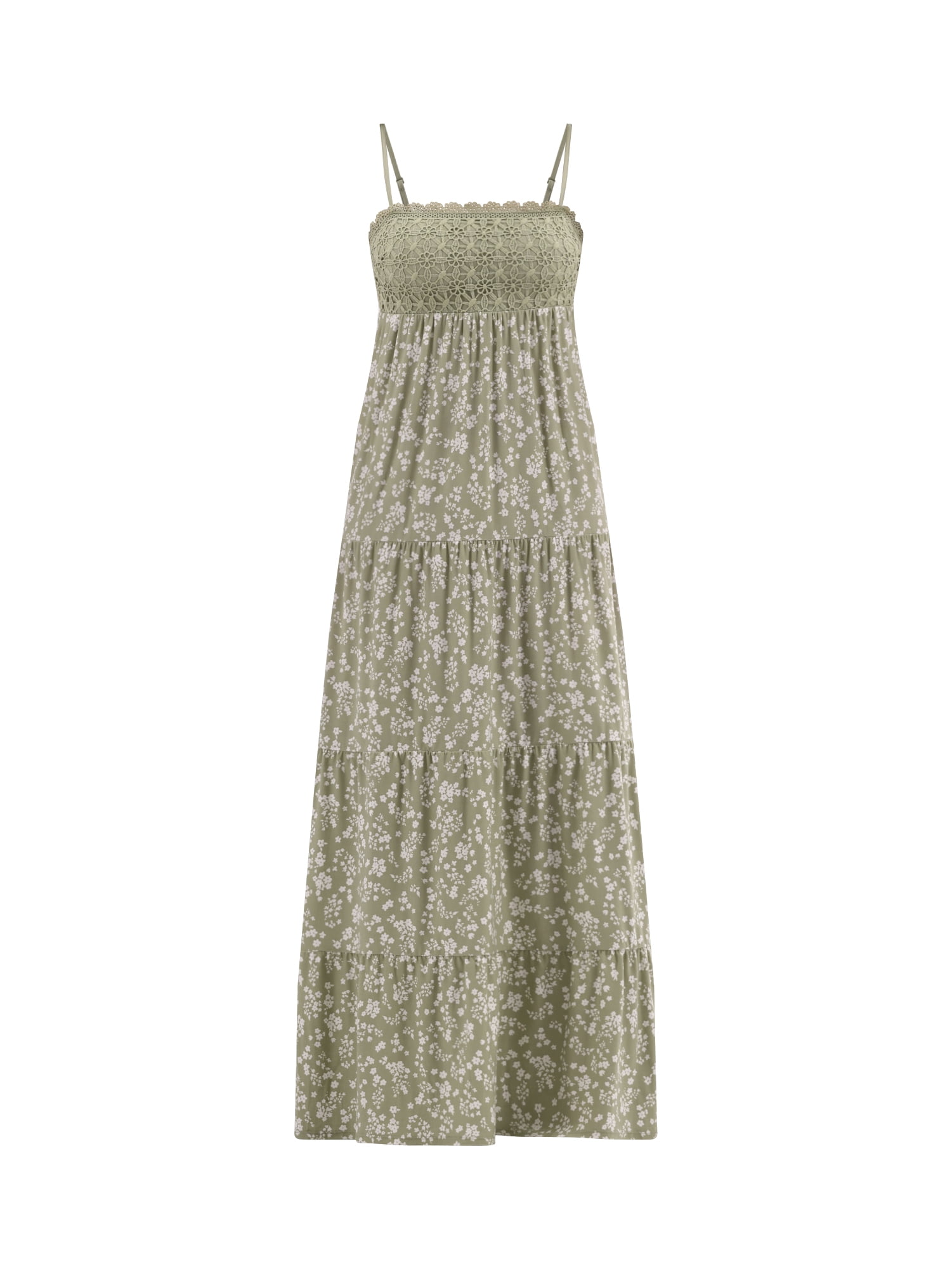 No Boundaries Crochet Lace Maxi Dress, Women's