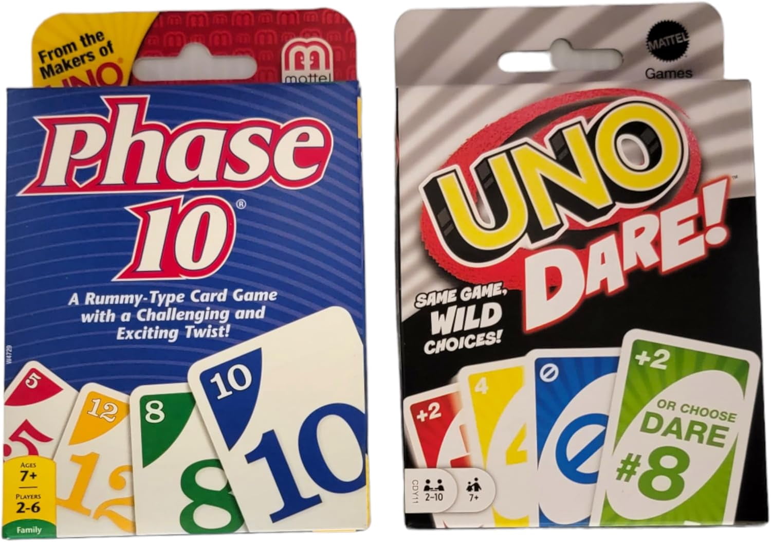 Mattel Uno Dare and Phase 10 Bundle Pack of 2 Games