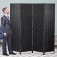 thumbnail image 7 of XF XINFENG Room Divider, 4 Panel Folding Privacy Screen 6ft Tall Wall Divider Wood Screens Dorm Partitions Freestanding Temporary Wall Room Furniture Separators-Black, 7 of 7