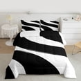 thumbnail image 2 of Homewish Geometric Striped Queen Comforter Set,Modern Abstract Artistic Bedding Sets,Black White Bedding Comforter Set For Girls Kids,Luxury Bedroom Decor,3 Pieces, 2 of 8