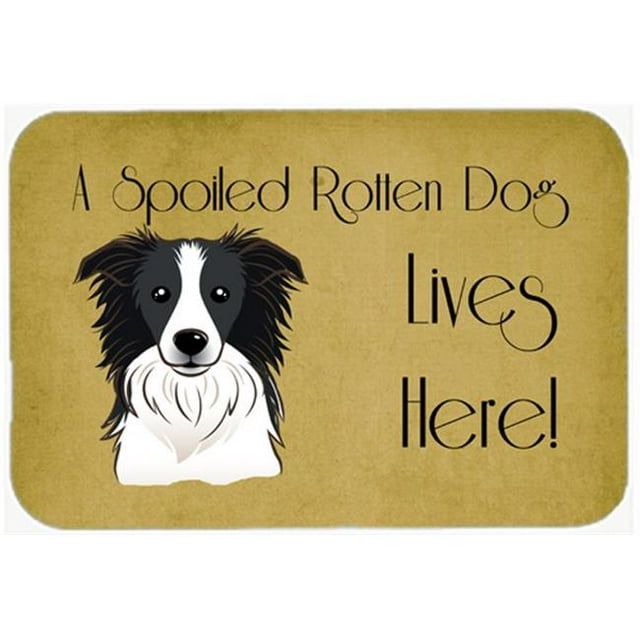 Carolines Treasures BB1489JCMT Border Collie Spoiled Dog Lives Here Kitchen & Bath Mat, 24 x 36 in.